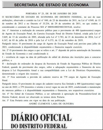 Concurso AGEPEN-DF autorizado Concurso AGEPEN-DF autorizado