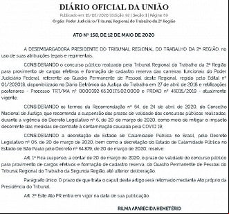 Publicação de prorrogação de validade do último concurso