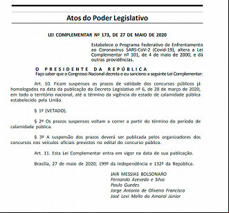 Concursos terão validade congelada enquanto durar estado de calamidade pública Concursos terão validade congelada enquanto durar estado de calamidade pública