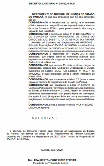Publicação de autorização de novo concurso Publicação de autorização de novo concurso