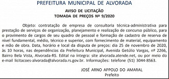 Publicação de licitação para escolha de banca organizadora Publicação de licitação para escolha de banca organizadora