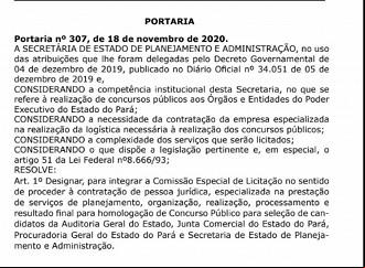 Portaria de formação de Comissão Organizadora de Concurso Portaria de formação de Comissão Organizadora de Concurso