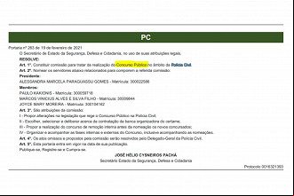Formação da comissão organizadora do concurso PC-RO 2021 Formação da comissão organizadora do concurso PC-RO 2021