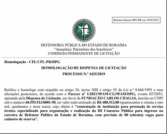 Banca FCC selecionada para promover o concurso da Defensoria Pública de Roraima Banca FCC selecionada para promover o concurso da Defensoria Pública de Roraima