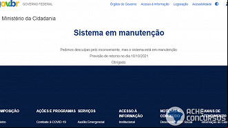 Site para devolução do Auxílio segue em manutenção nesta quinta (14). Créditos: Reprodução/Governo Federal. Site para devolução do Auxílio segue em manutenção nesta quinta (14). Créditos: Reprodução/Governo Federal.