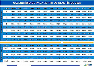 Tabela de pagamento do INSS para 2022
