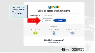 o 2: informe seu F e clique em CADASTRAR. Créditos: Reprodução/Governo Federal
