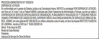 Dispensa de licitação do Diário Oficial Dispensa de licitação do Diário Oficial