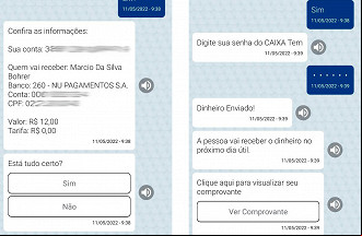 Dados preenchidos, é hora de conferir e inserir a senha do app. Dados preenchidos, é hora de conferir e inserir a senha do app.