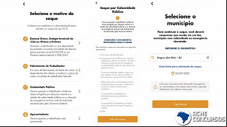Solicitação do saque calamidade pode ser feita no app FGTS. Imagem: Ache Concursos. Solicitação do saque calamidade pode ser feita no app FGTS. Imagem: Ache Concursos.