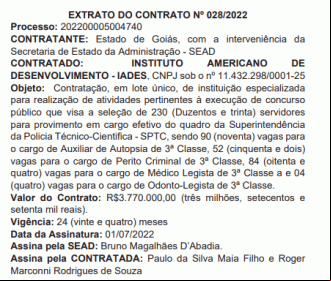 Extrato do contrato Extrato do contrato