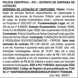 Concurso IGP-SC 2022 - Banca definida Concurso IGP-SC 2022 - Banca definida