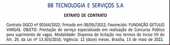 Concurso BBTS - Banca organizadora Fundação Getúlio Vargas Concurso BBTS - Banca organizadora Fundação Getúlio Vargas