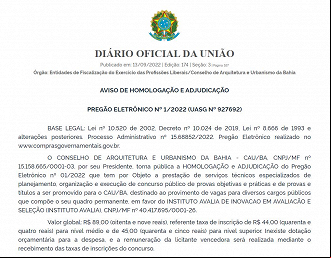 Concurso CAU-BA: Instituto Avalia é a banca escolhida