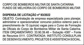 Concurso Bombeiros SC - Banca definida Concurso Bombeiros SC - Banca definida