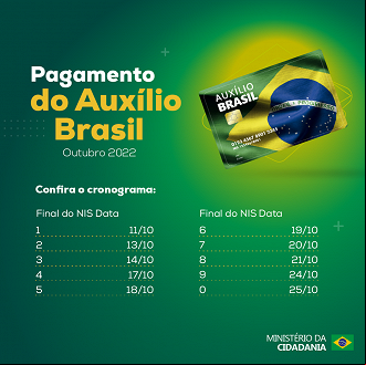 Calendário do Auxílio Brasil em outubro foi antecipado. Calendário do Auxílio Brasil em outubro foi antecipado.