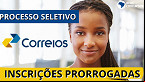Seleção dos Correios: Inscrições para Aprendiz são prorrogadas pela 2ª vez e terminam dia 5 de maio