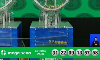 Números sorteados na Mega-Sena 2588 - 03/05. créditos: Reprodução/Caixa Números sorteados na Mega-Sena 2588 - 03/05. créditos: Reprodução/Caixa