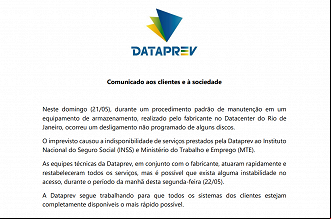 Comunicado da Dataprev sobre sistemas do Meu INSS fora do ar Comunicado da Dataprev sobre sistemas do Meu INSS fora do ar