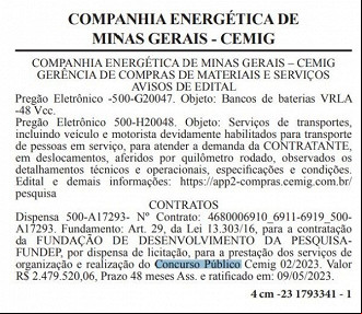 Créditos: Divulgação/Diário Oficial-MG Créditos: Divulgação/Diário Oficial-MG