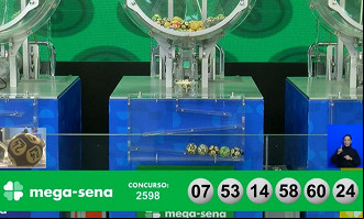 Números que saíram na Mega-Sena 2598. Créditos: Reprodução/Youtube Números que saíram na Mega-Sena 2598. Créditos: Reprodução/Youtube