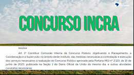 Concurso INCRA 2023: Comissão é formada Concurso INCRA 2023: Comissão é formada