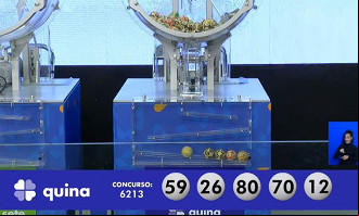 Números sorteados na Quina 6213. Créditos: Reprodução/Caixa Números sorteados na Quina 6213. Créditos: Reprodução/Caixa