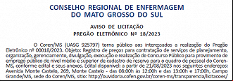 Concurso COREN MS é anunciado em 2023 Concurso COREN MS é anunciado em 2023