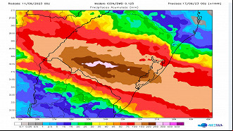 Novo Ciclone se aproxima da parte sul do RS podendo trazer 300 mm de Chuva na semana - Fonte: Metsul Novo Ciclone se aproxima da parte sul do RS podendo trazer 300 mm de Chuva na semana - Fonte: Metsul