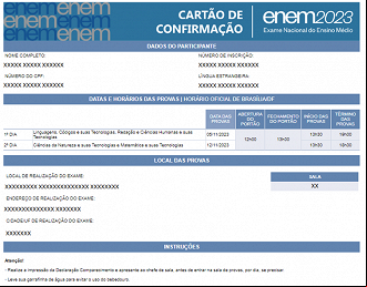 Cartão de Inscrição do ENEM tem todas as informações sobre as provas, como datas, horários e locais Cartão de Inscrição do ENEM tem todas as informações sobre as provas, como datas, horários e locais