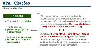 Modelo de citação indireta. Créditos: Reprodução/Biblioteca Central UnB Modelo de citação indireta. Créditos: Reprodução/Biblioteca Central UnB