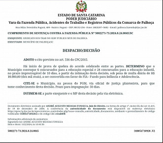 Justiça decide a favor dos concursados de Palhoça-SC Justiça decide a favor dos concursados de Palhoça-SC