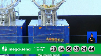Números sorteados na Mega-Sena 2733. Créditos: Reprodução Números sorteados na Mega-Sena 2733. Créditos: Reprodução