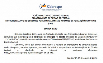 Créditos: Divulgação/Cebraspe Créditos: Divulgação/Cebraspe