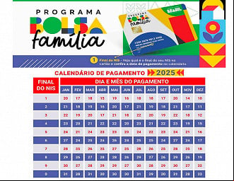 Calendário do Bolsa Família 2025 Calendário do Bolsa Família 2025