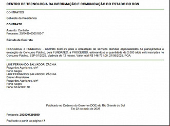 Créditos: Divulgação/DOERS Créditos: Divulgação/DOERS